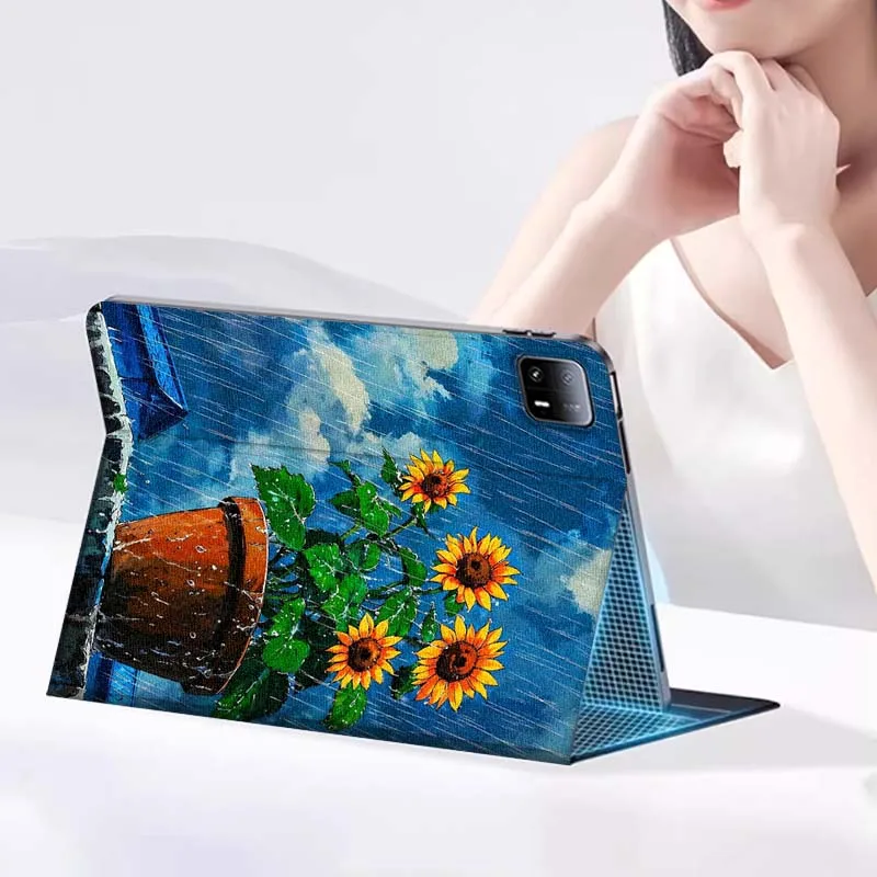 Immagine 4: Cartoon Cat Flower Per Xiaomi Redmi Mi Pad 4 5 6 6s 7 7s SE Pro 2 11 Plus Max 12.4 11 11.2 12.5 8.7 pollici Tablet Case