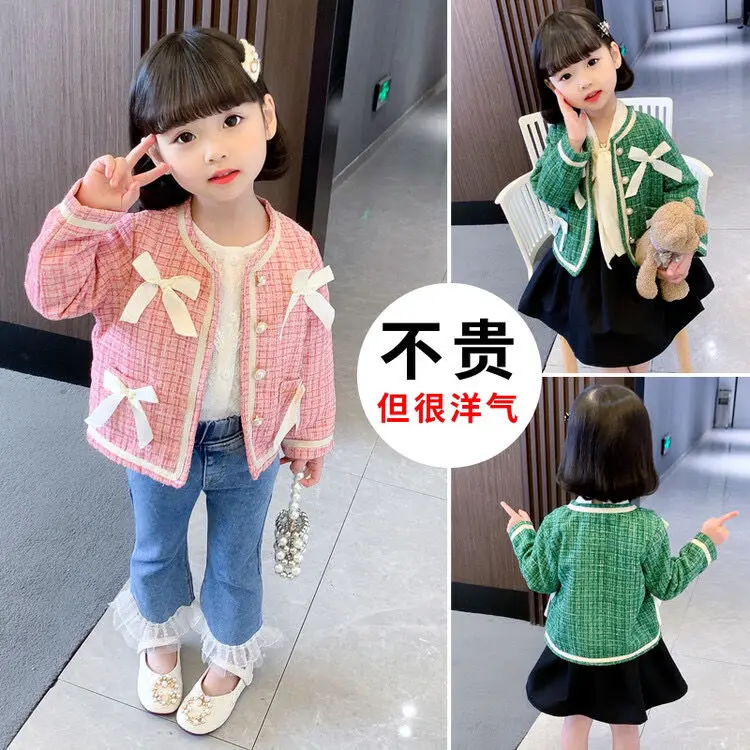 

Girls' Classic Style Autumn Coat Spring and Autumn 2022 New Autumn Children's Knit Cardigan Baby Girl Autumn Clothing