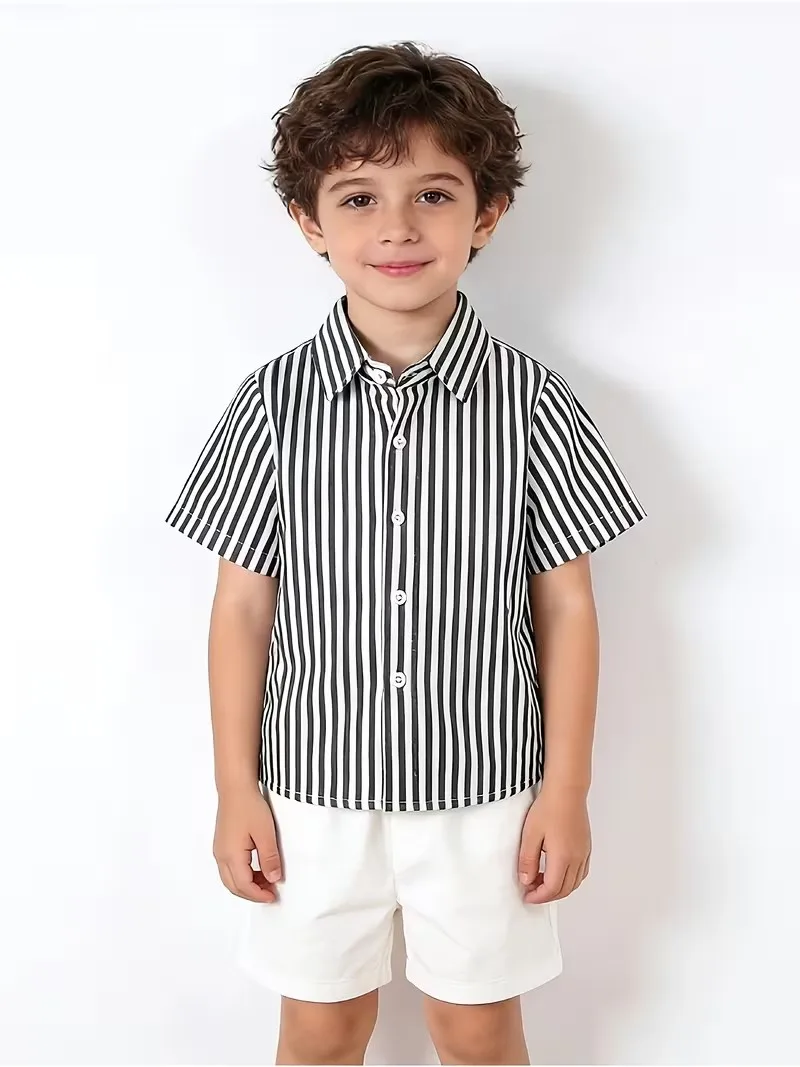 Baby Kids Summer 2Pieces/Set Shirt Shorts Host Suit Children Photography Dress School Boys Wedding Birthday Outfit 90-130