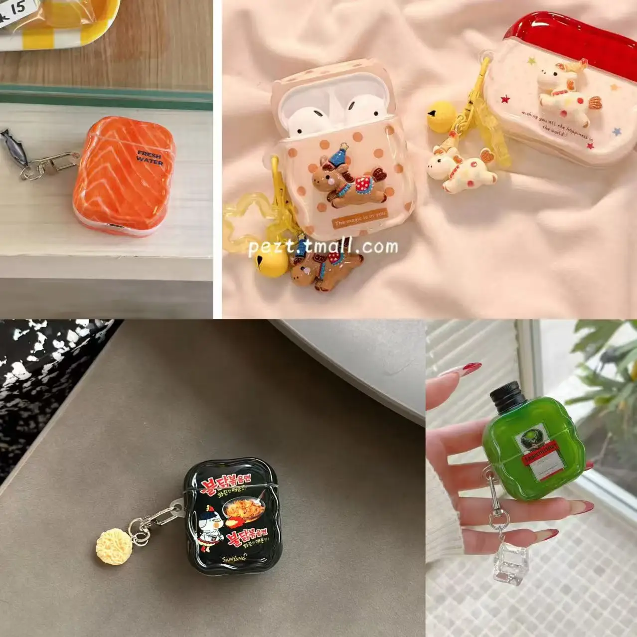 Étui de protection pour écouteurs Apple AirPods Pro3, AirPods 1, 2, 3, 4, Pro 2, avec pendentif, motifs Bière, Eau de Coco, Vodka, Eau Minérale
