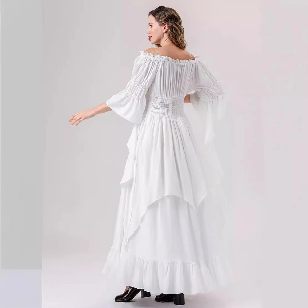 Robe longue gothique médiévale rétro Court Dr pour femmes, Costume d'halloween, vêtements de spectacle sur scène ethnique pour femmes