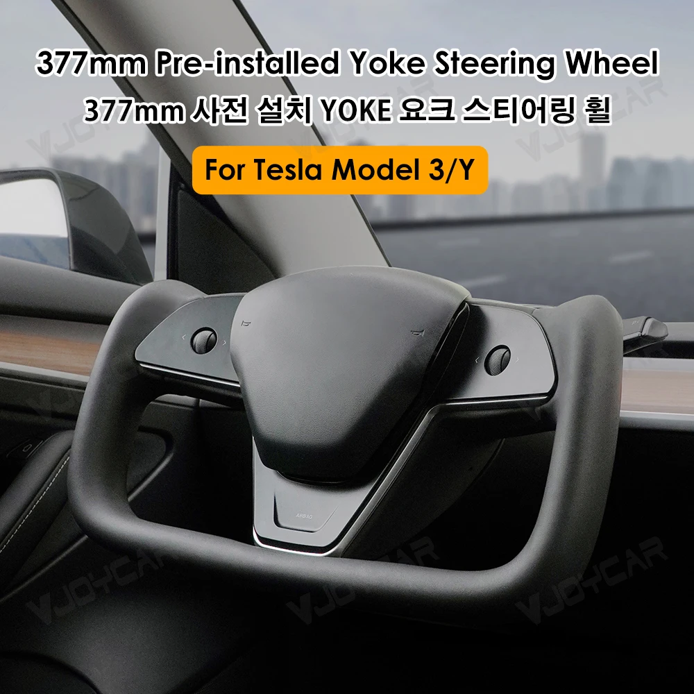 Yoke Handle Model Y 3 Heating Steering Wheel Model-X-Style For Tesla Personalized Racing Leather Customized Model Y 3 2017-2024