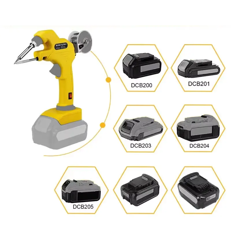 Cordless Soldering Iron Gun for Dewalt 18V 20V Li-ion Battery Automatic Feed Hand-held Quick Preheat Soldering Welding Gun Kit