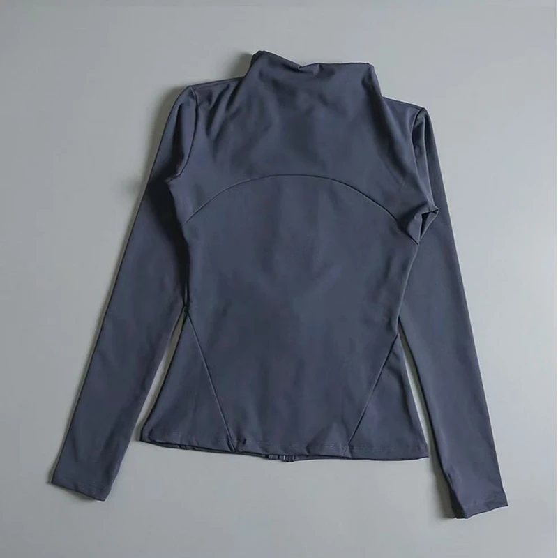 Women's Long-Sleeved Sports Fleece Jacket, Slimming Warm Coat, Yoga, Pilates, Fitness, Running, Autumn, Winter