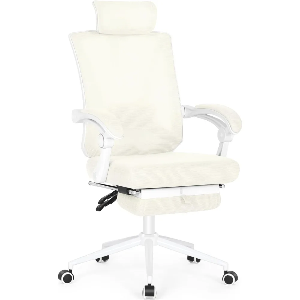 Silla de oficina ergonómica con reposapiés, soporte lumbar ajustable, espalda alta con reposacabezas ajustable, sillas de oficina ejecutivas