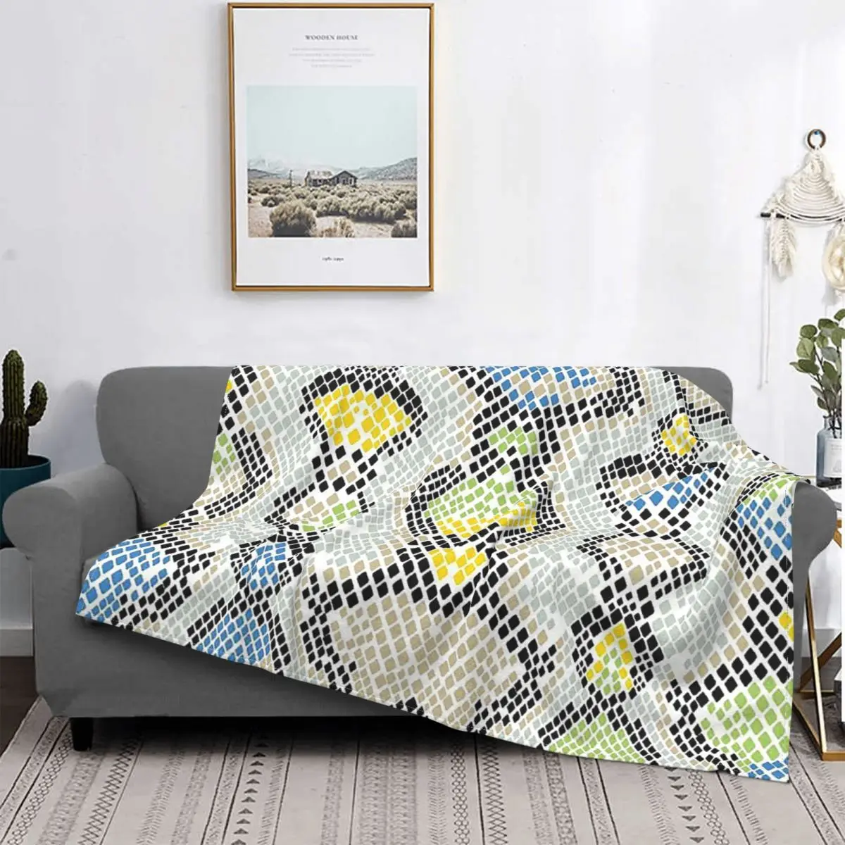 

Fashion Snake Skin Blanket Fleece Print 3D Pattern Harajuku Multi-function Lightweight Throw Blankets for Bed Bedroom Quilt