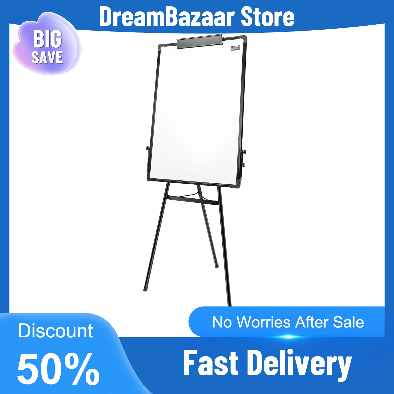 

Магнитная белая доска-мольберт на треноге, портативная, складная, с оцинкованной алюминиевой рамой, устойчивая, легко пишется на ней, черная подставка