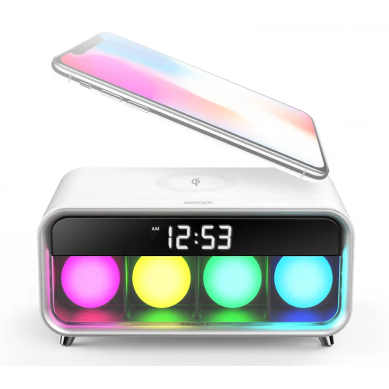 New features mobile phone wireless charging  table lamp bedside lamp bedroom online celebrity alarm clock induction nightligh