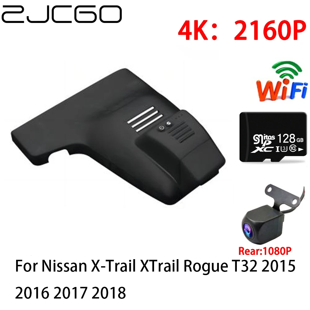 

ZJCGO 2K 4K Car DVR Dash Cam Wifi Front Rear Camera 2 Lens 24h Parking for Nissan X-Trail XTrail Rogue T32 2015~2020