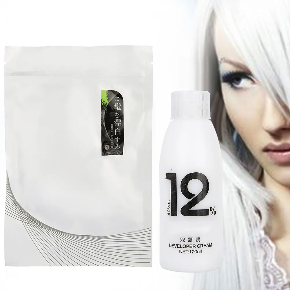 Kit de crema blanqueadora para el cabello, tinte para el cabello de salón, polvo blanqueador, leche de dioxígeno, herramienta de peinado para peluquería, 100g