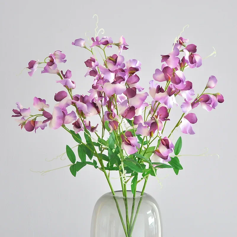 76 ซม.ประดิษฐ์ดอกไม้ 3 Forked Peaเต้าหู้พุดดิ้งดอกไม้ห้องนั่งเล่นตกแต่งบ้าน 3D ดอกไม้ผ้าไหมจัดงานแต่งงาน