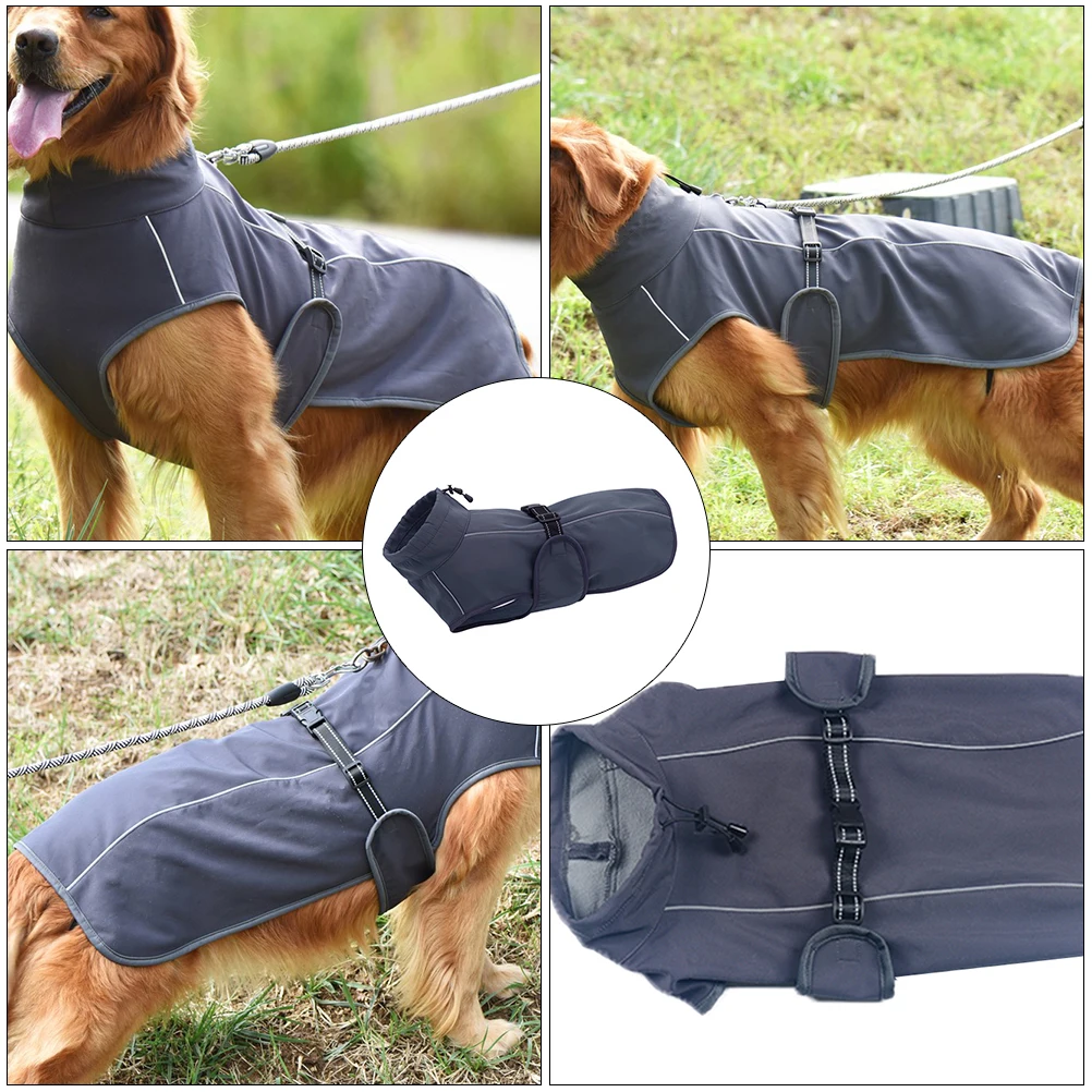 

1pc Dog Jacket Waterproof Polyester Clothes Cold Weather Warm Coat Windproof Pet Apparel Vest Reflective Clothing Party Cosplay