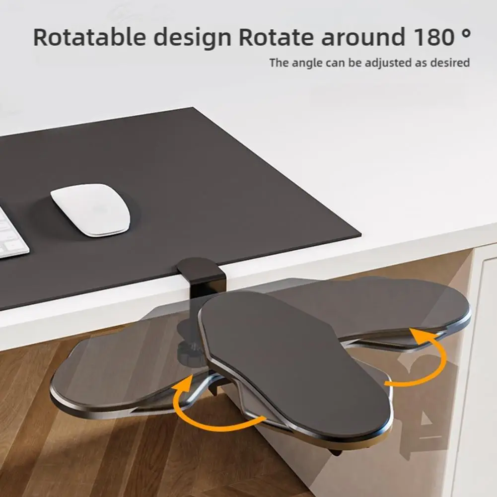 Computer Desk Arm Rest Pad Foldable Ergonomic Wrist Rest Support For Keyboard Armrest Extender Rotating Mouse Pad Holder Rack