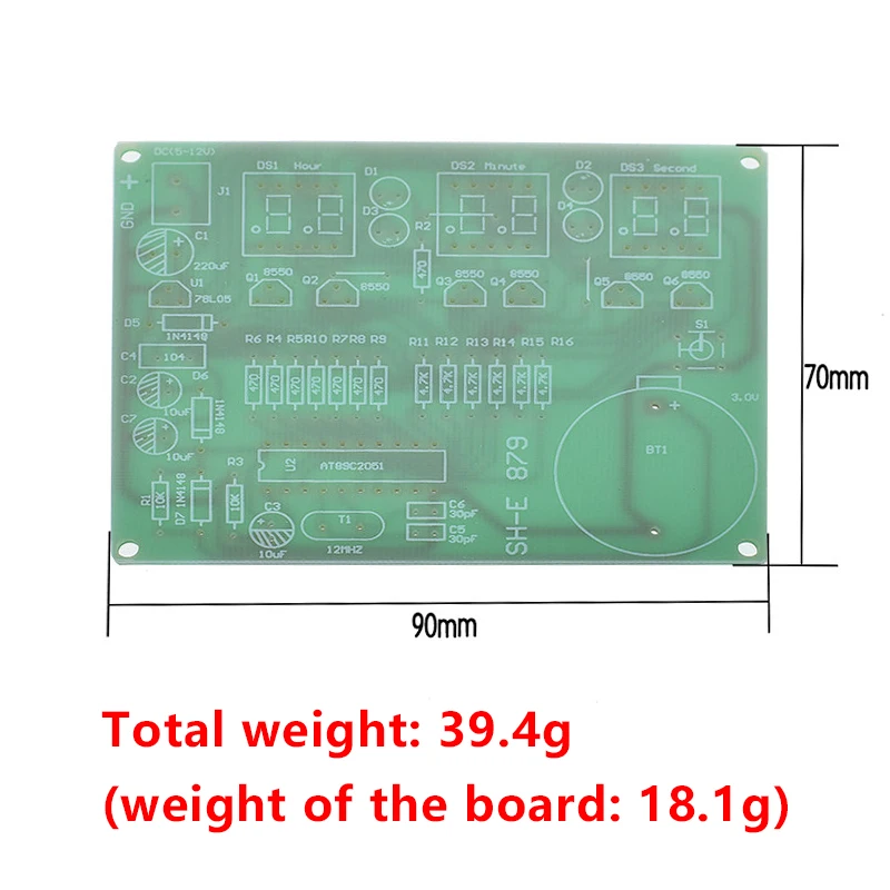 DIY Kits AT89C2051 Electronic Clock Digital Tube LED Display Suite Electronic Module Parts and Components DC 9V - 12V image 5