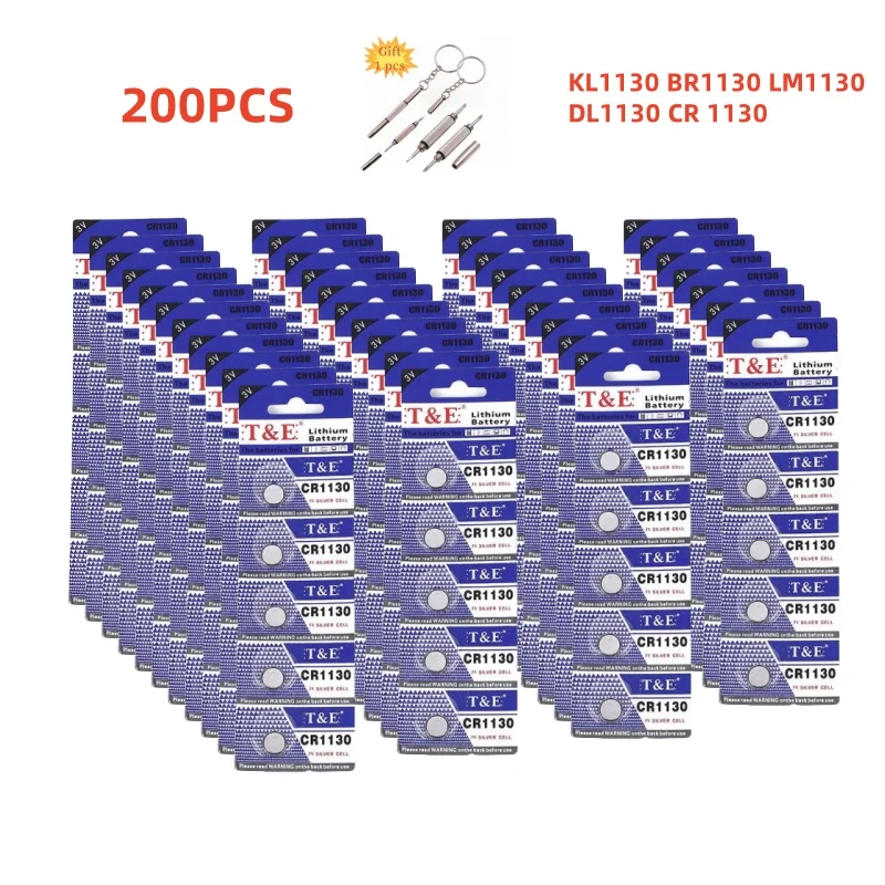 

200PCS CR1130 Button Battery KL1130 BR1130 LM1130 DL1130 CR 1130 3V Lithium Battery For Watch Car Key Remote Coin Cells