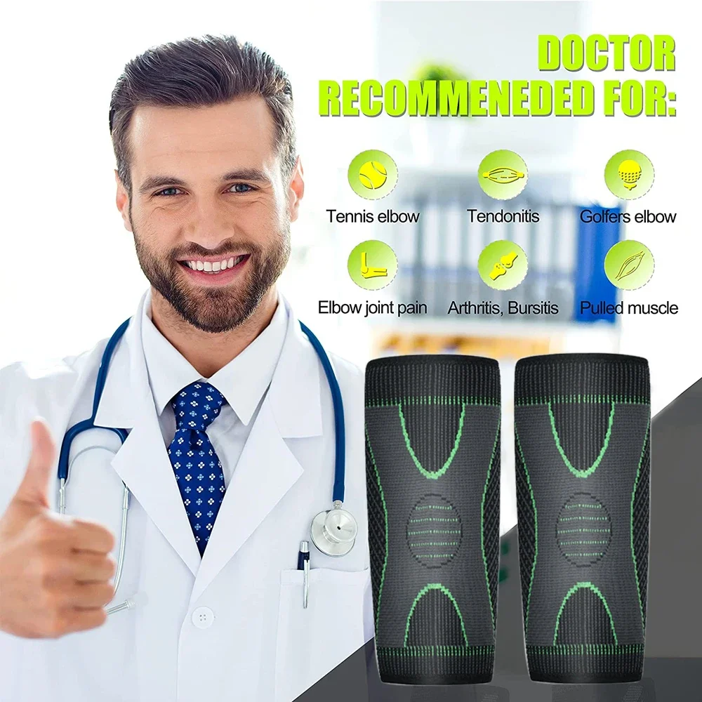 1 Pcs Elbow Brace for Tendonitis and Tennis Elbow Compression Support Sleeve for Men and Women, Reduce Joint Pain view 4