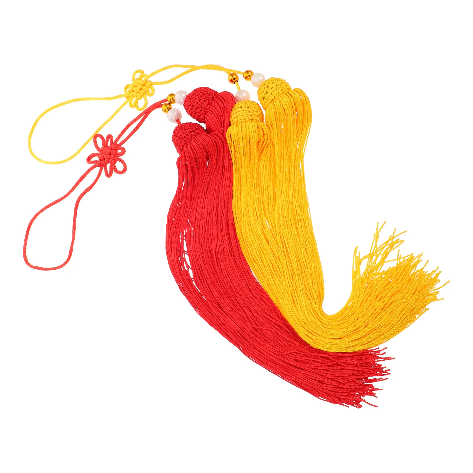 

6Pcs Chinese Knot Tassel Pendant 23.6 Inch Handmade Red Gold Polyester Tassels for Cultural Events Hanfu Decoration Good Luck