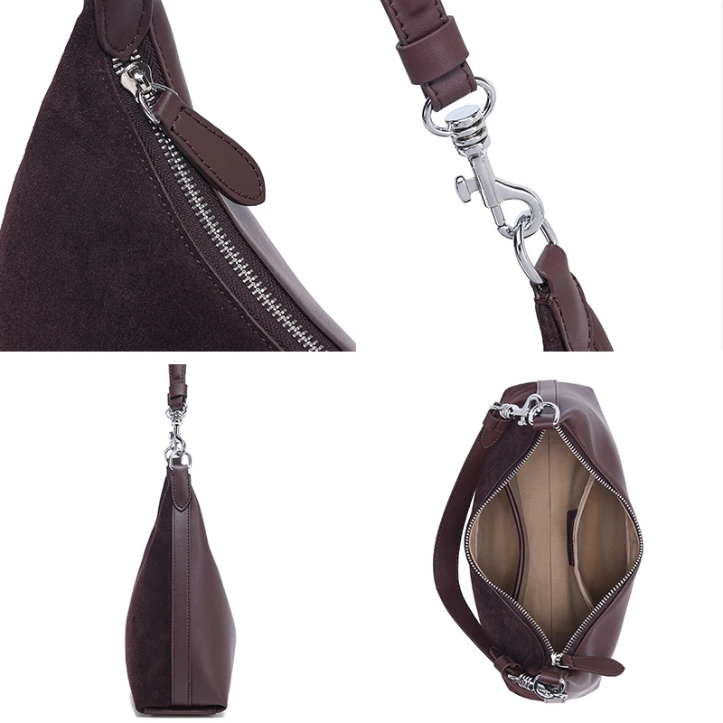 

Women's Suede Cow Leather Durable Shoulder Bag Female Retro Frosted Cowhide Handbags Ladies Fashion Designer Luxury Bags Girls