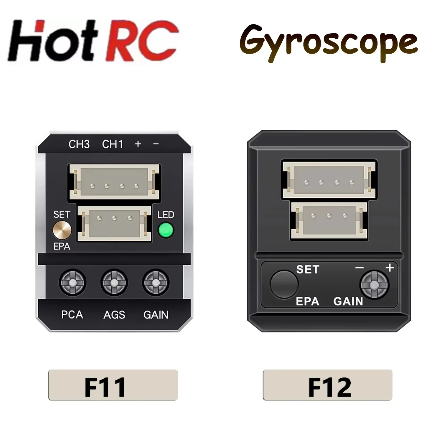 HotRC F11 F12 Gyroscope Automatic Stability Control 3.5V-9V For RC Car Rally Car Level Drift Car Boat For Any Brands Receivers