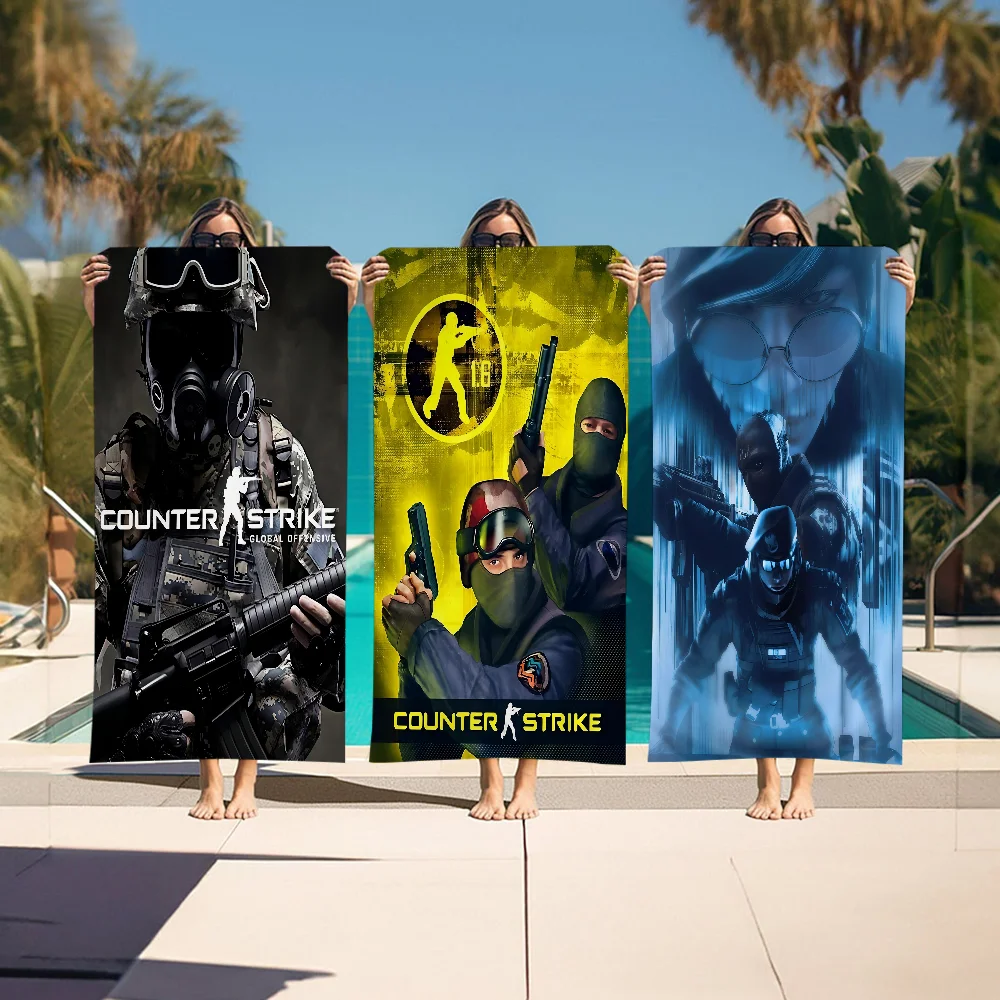 

Counter-Strike CS 2 Microfiber Blanket Quick Drying Beach Towels Oversized Printing Super Absorbent Pool Towel Blanket