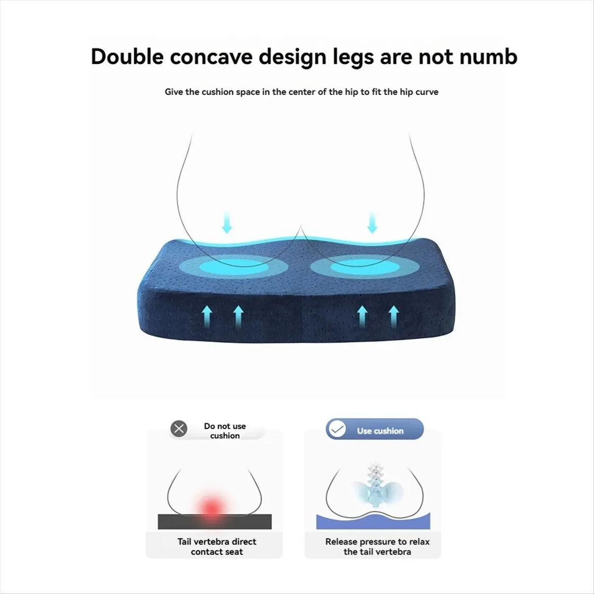 Top Sale Ergonomic Memory Foam Cushion Car Seat Cushion Anti Cushion Chair Cushion Memory Foam Cushion