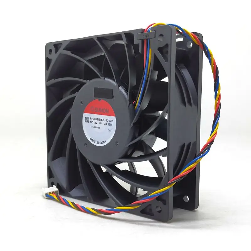 PFC0381B1-Q10C-S99 High Speed CFM 120mm 12cm Cooling Fan 12038 For Miner DC 12V Ball Bearing Powerful 4800RPM 120X120X38mm