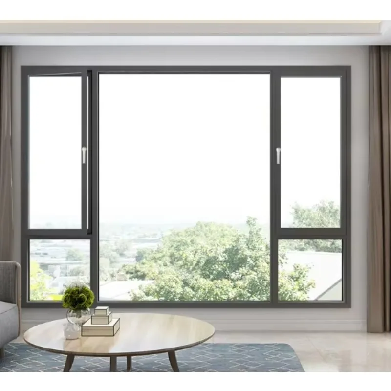 Customization Modern Double-Glazed Aluminum Casement Windows Swing Open Style with Thermal Insulation Soundproofing for Hurrican