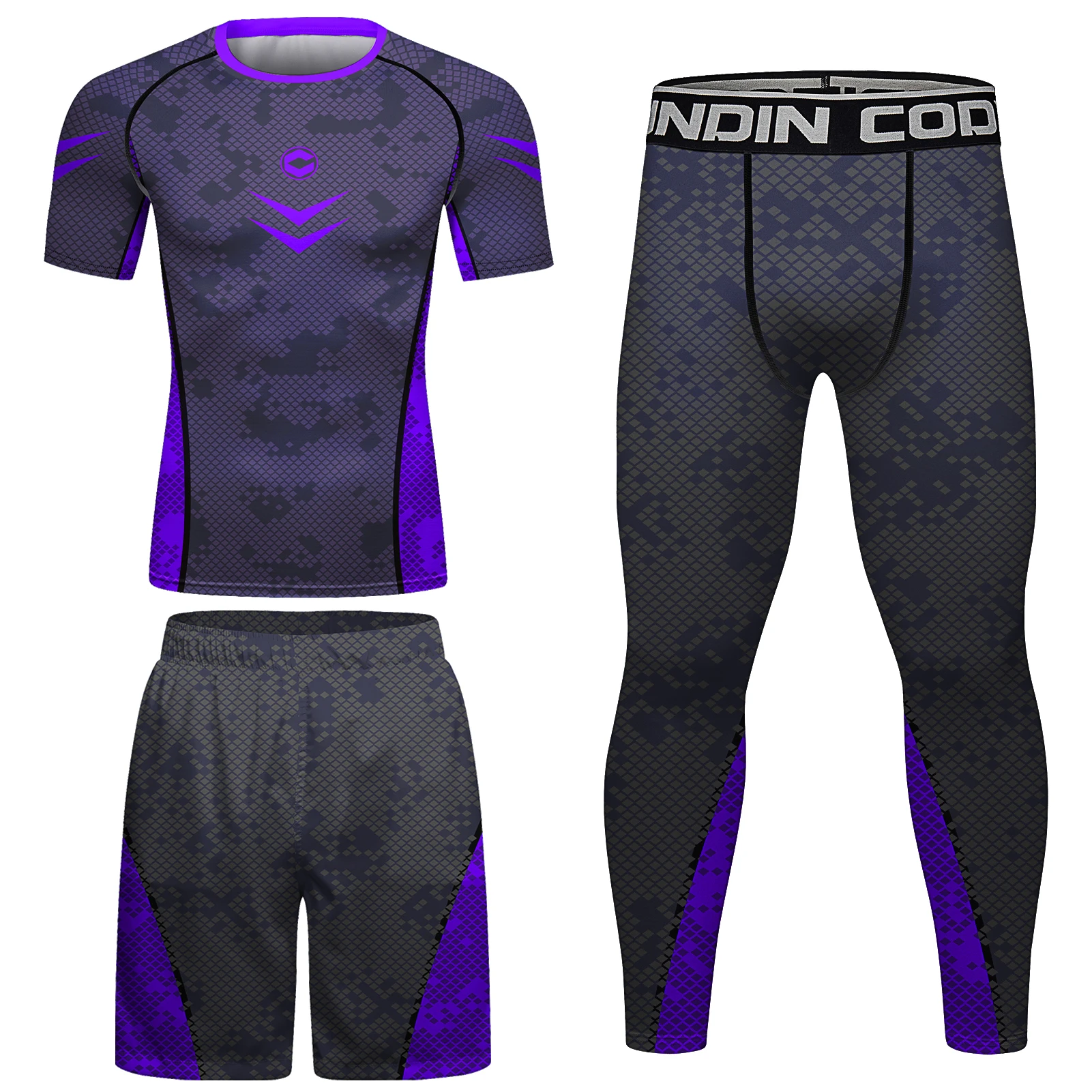 Cody Lundin T Shirt Compression Bjj Kickboxing Logo Clothes Purple Rashguard Teakwondo Uniform Cycling Stretch Suits Shorts Set