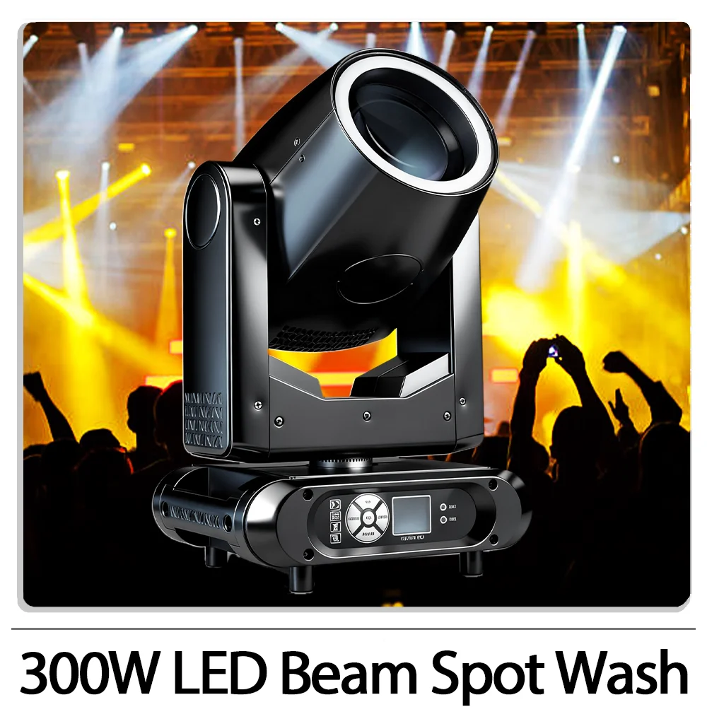

300 Вт светодиодный луч с подвижной головкой и кольцевым фокусным мытьем, эффект радуги DMX512 для DJ, дискотеки, вечеринки, свадебного бара, ночного клуба