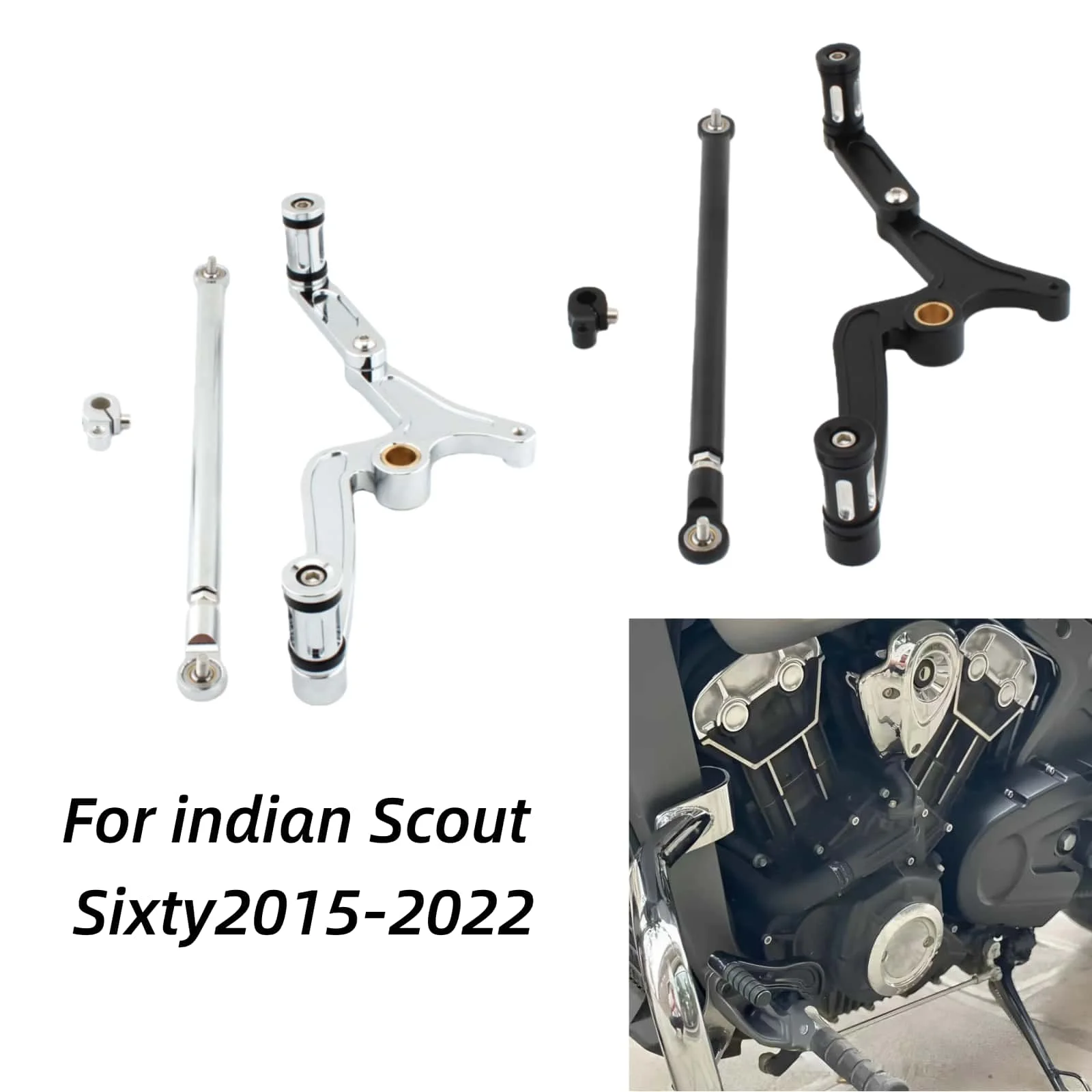 

For Indian Scouts Hussar Bobber / Scout Sixty 2015-2022 Motorcycle Front Rear Heel Toe Gear Shifter Shift Lever Bracket Bar