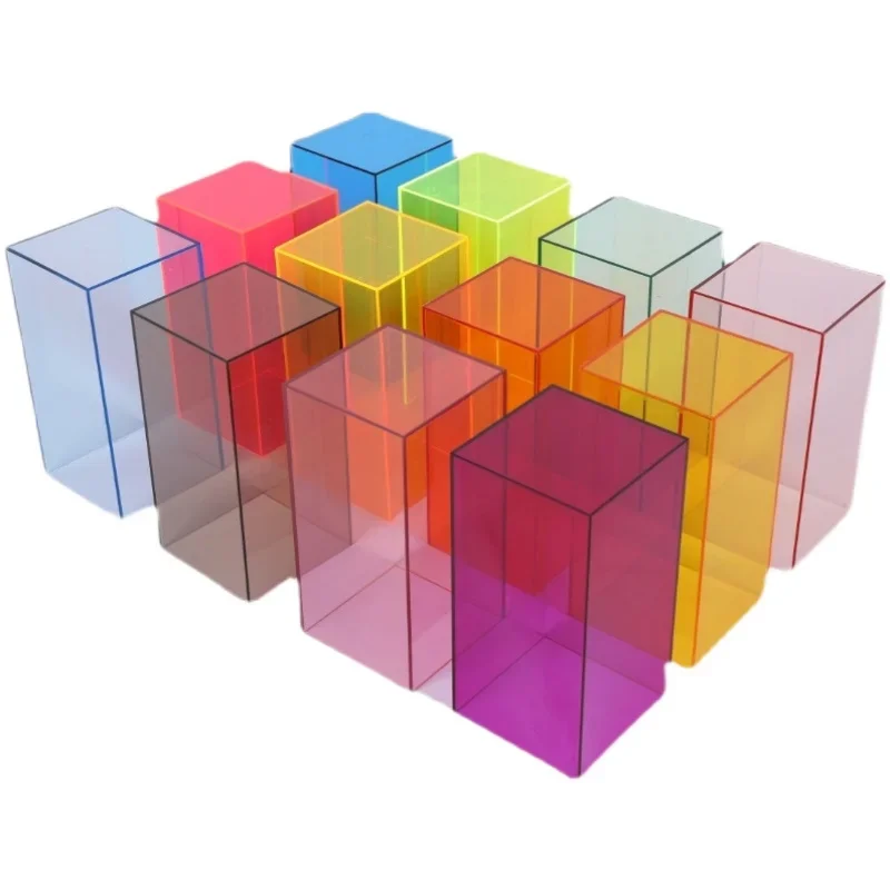 DIY Colorful Acrylic High Transparent Model Display Box Glass Dust Cover Toy Storage Box Photography Photo Props Decorations