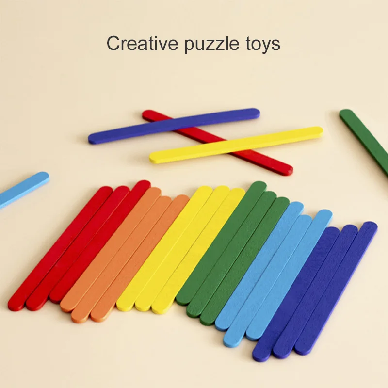 Arcoíris Stick Thinking Puzzle Challenge juegos de mesa para niños, juguete educativo Montessori