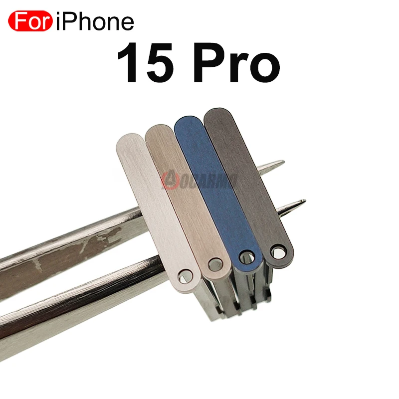 1Pcs/Lot For iPhone 15 Pro SIM Card Tray Holder Slot Drawer Single Dual Replacement Part Black White Blue Titanium Color