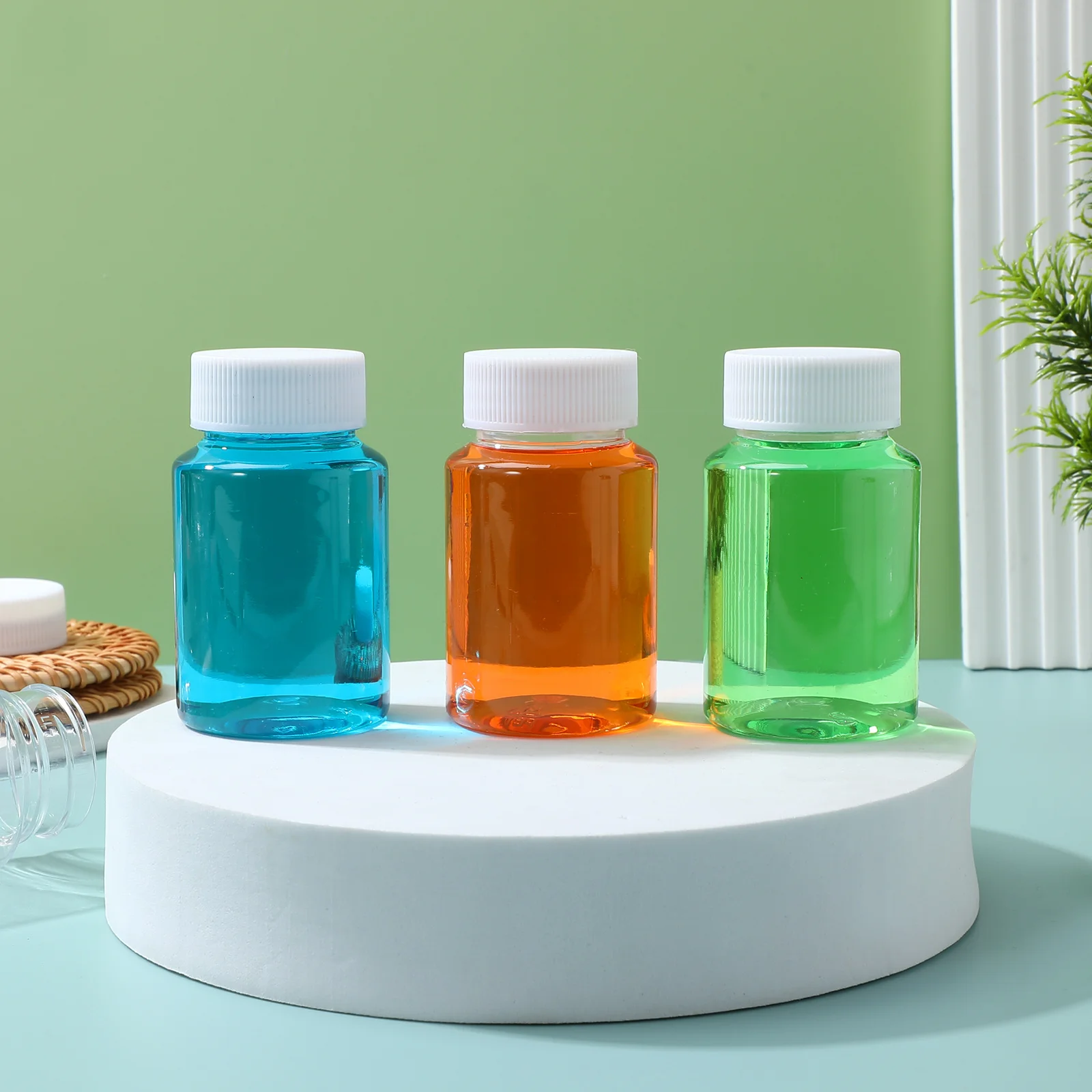 

10Pcs Pill Container Bottles Clear Plastic Storage Bottles Screw Sealing Leakproof Portable Tablets Capsules Holder for Travel
