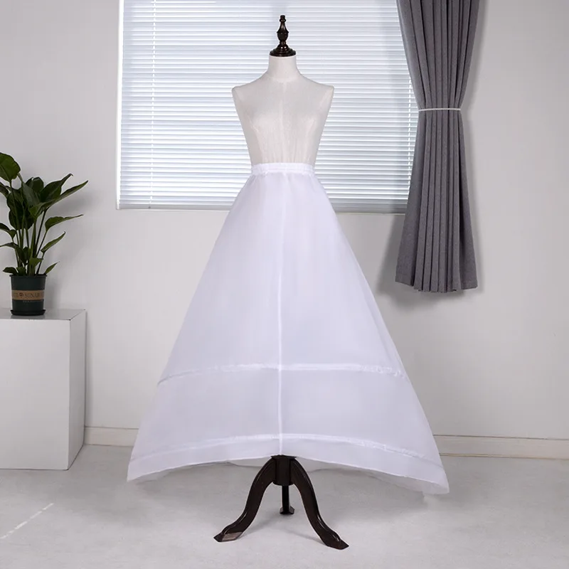 WUS-10 Elegant Tulle Bridal Petticoat Two Hoops Adjustable Elastic Strap Brides Bustle Pageant Prom Fishtail Underskirt