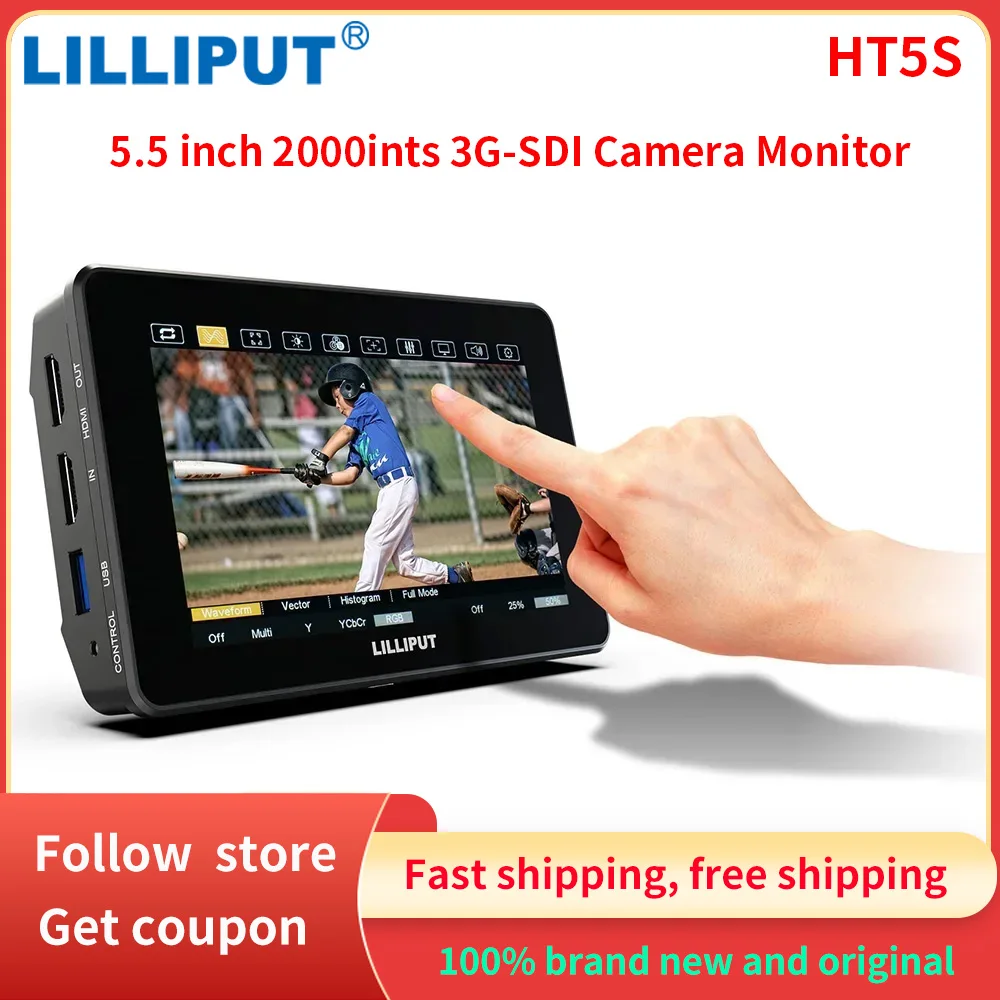

LILLIPUT HT5S 5.5 Inch 2000nits Ultra-Bright Camera Control Monitor Support 3G-SDI HDMI 2.0 3DLUT Touch Screen