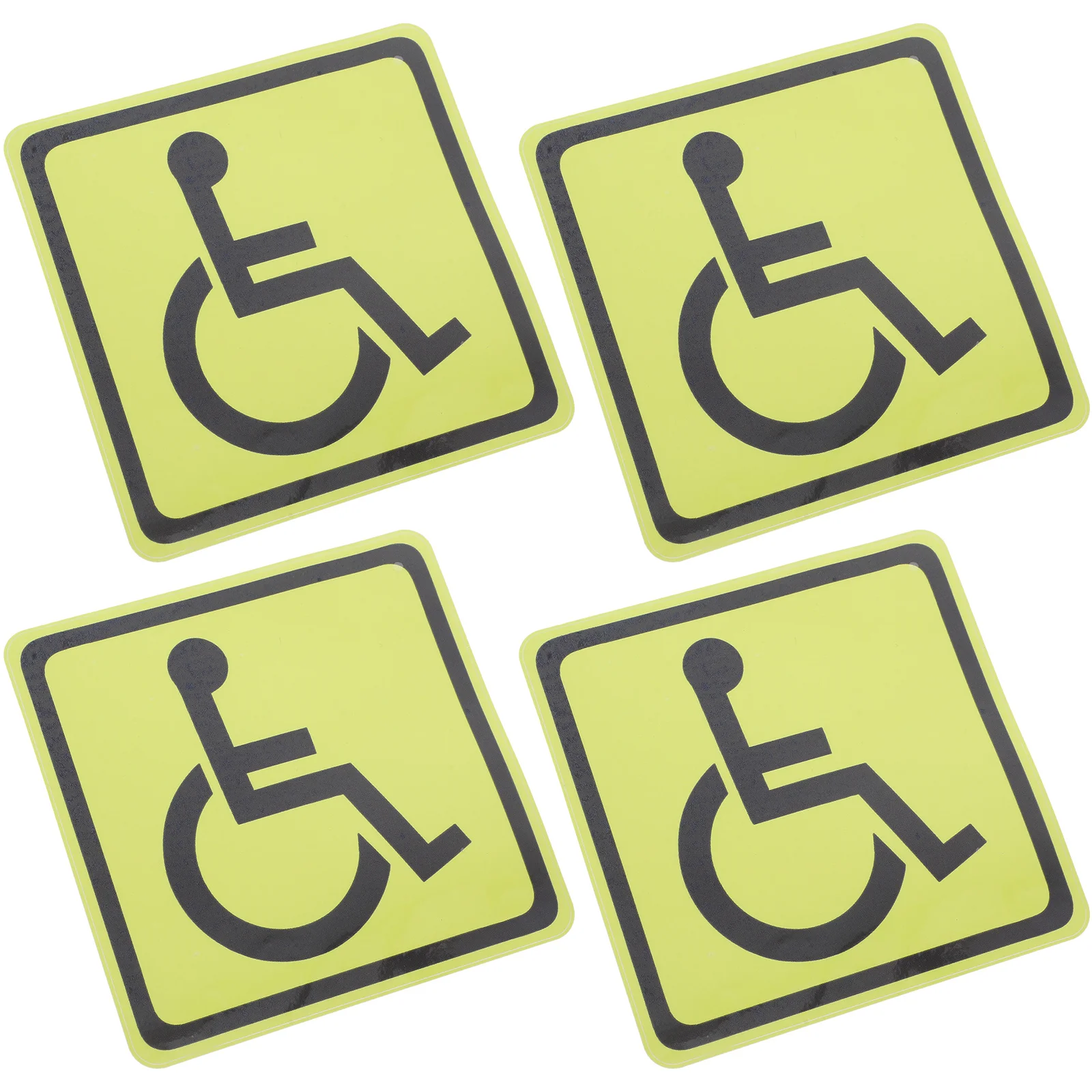 

4Pcs Handicap Disabled Wheelchair Symbol Stickers Durable Fading Resistant Safety Warning Decals for Indoor Outdoor
