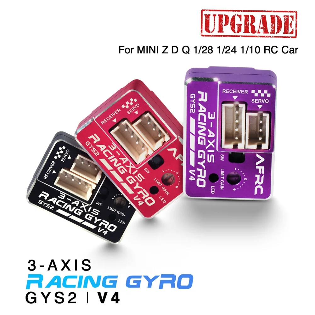

AFRC GYS-2 V4 3-AXIS Racing Gyro Drift Стабилизатор автомобиля EPA AVCS для MINI Z D Q 1/28 1/24 1/10 Модель автомобиля DIY Обновление, фиолетовый SSQ
