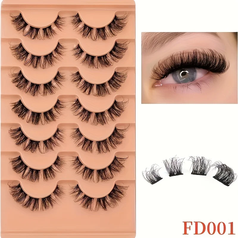 7 pairs of cat eye false eyelashes, fluffy and curly, naturally extending, very suitable for daily and special activities