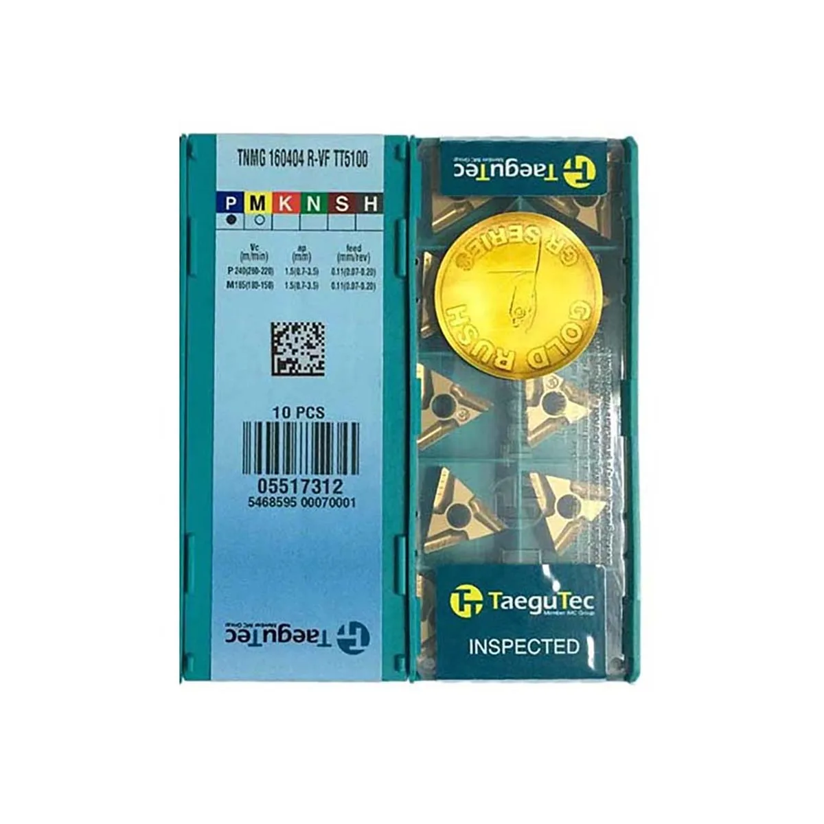 

TaeguTec Original Turning Insert TNMG TT5100 TNMG160404-ML TT5100 TNMG160404R-VF TT5100