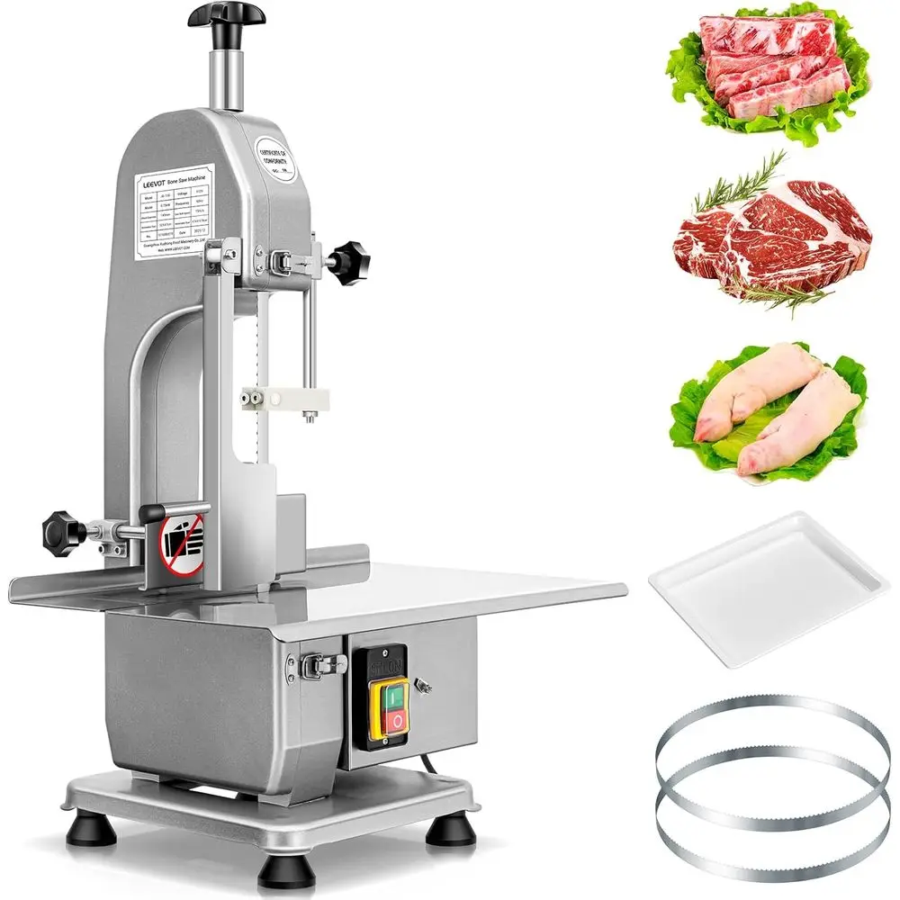 

1500W 110V Electric Meat Saw for Butchering, 0.39-7 Inch Cutting Thickness, 19.6x14.7 Inch Worktable