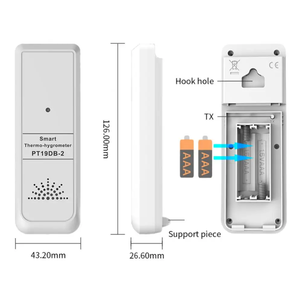 Tuya Smart Outdoor Temperature Humidity Sensor -20℃-70℃ Detection Range Mobile App Remote Monitoring Support Bluetooth Gateway