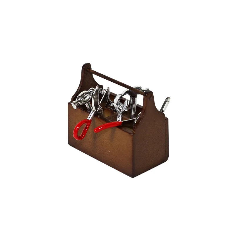 ชุดของเล่นจำลองอาหารขนาดจิ๋ว 1:12 อุปกรณ์ตกแต่งบ้านตุ๊กตา ดีไซน์สร้างสรรค์ กล่องเครื่องมือจำลองขนาดเล็ก งานฝีมือประดับตกแต่ง