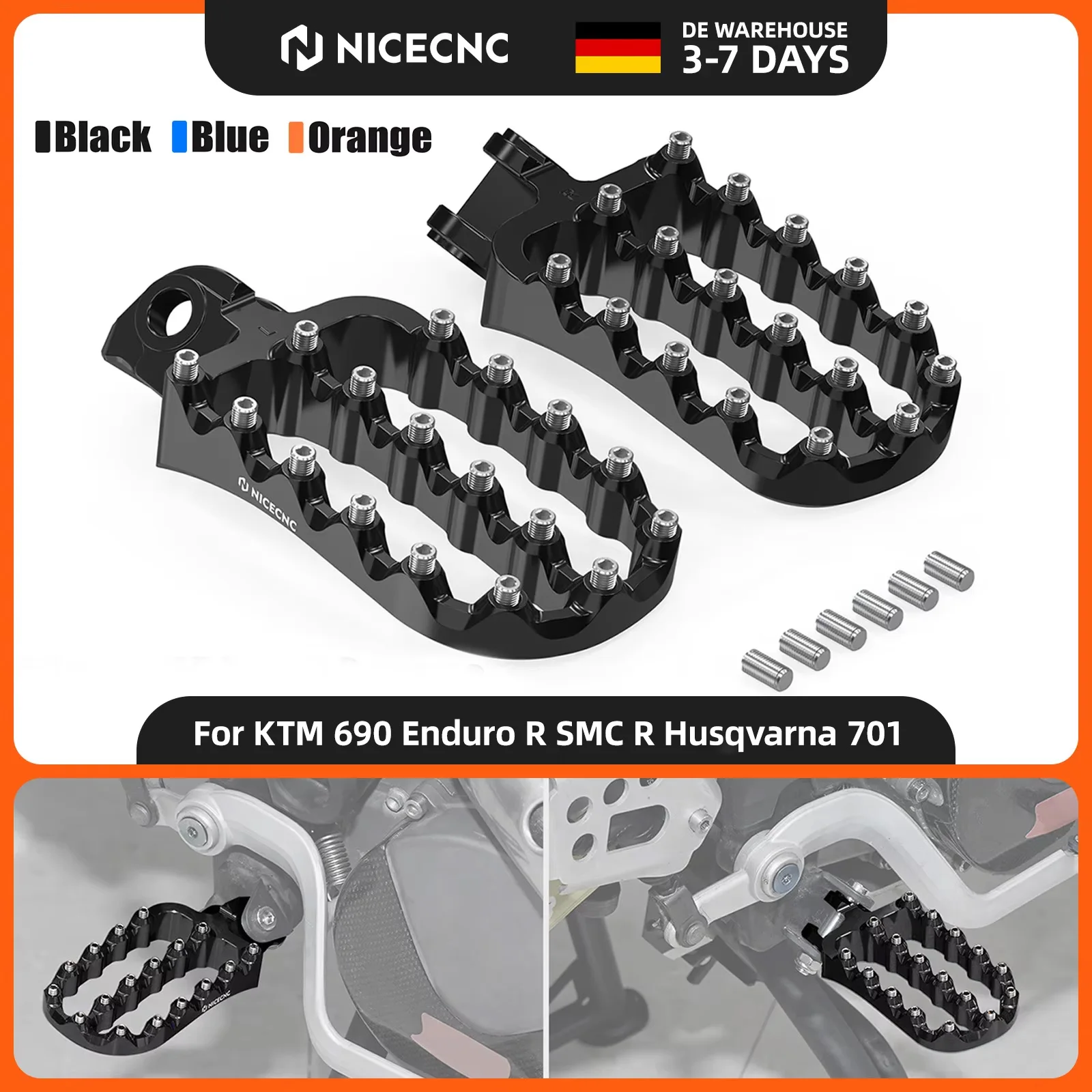 Image of Motorrad-Fußrasten für KTM 690 Enduro/R 2008-2026, 690 SMC/R, 690 Supermoto/R, 790 Adventure/R, 890 Adventure/R, 950, 990 Adventure, Supermoto 1050, Adventure 1090, 1190 Adventure R, 1290 Super