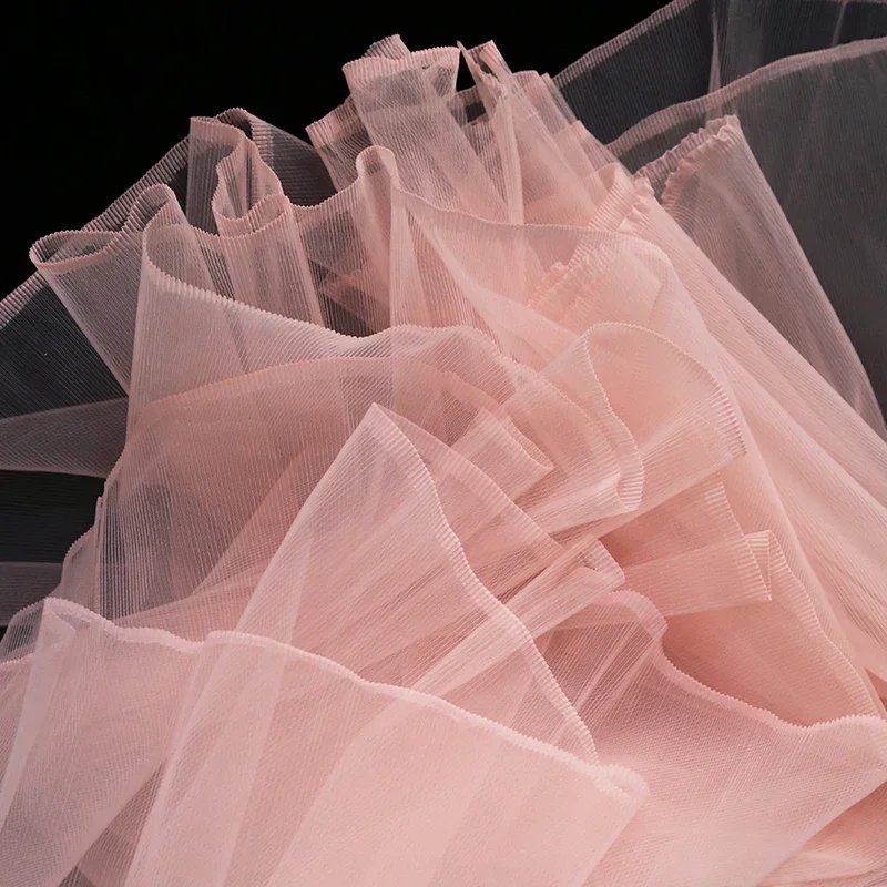 

Stiff Pleated Net Fabric for Dancing Wear Wedding Decoration Fashion Stage Background Designer Fabric Pleated Fabric Material
