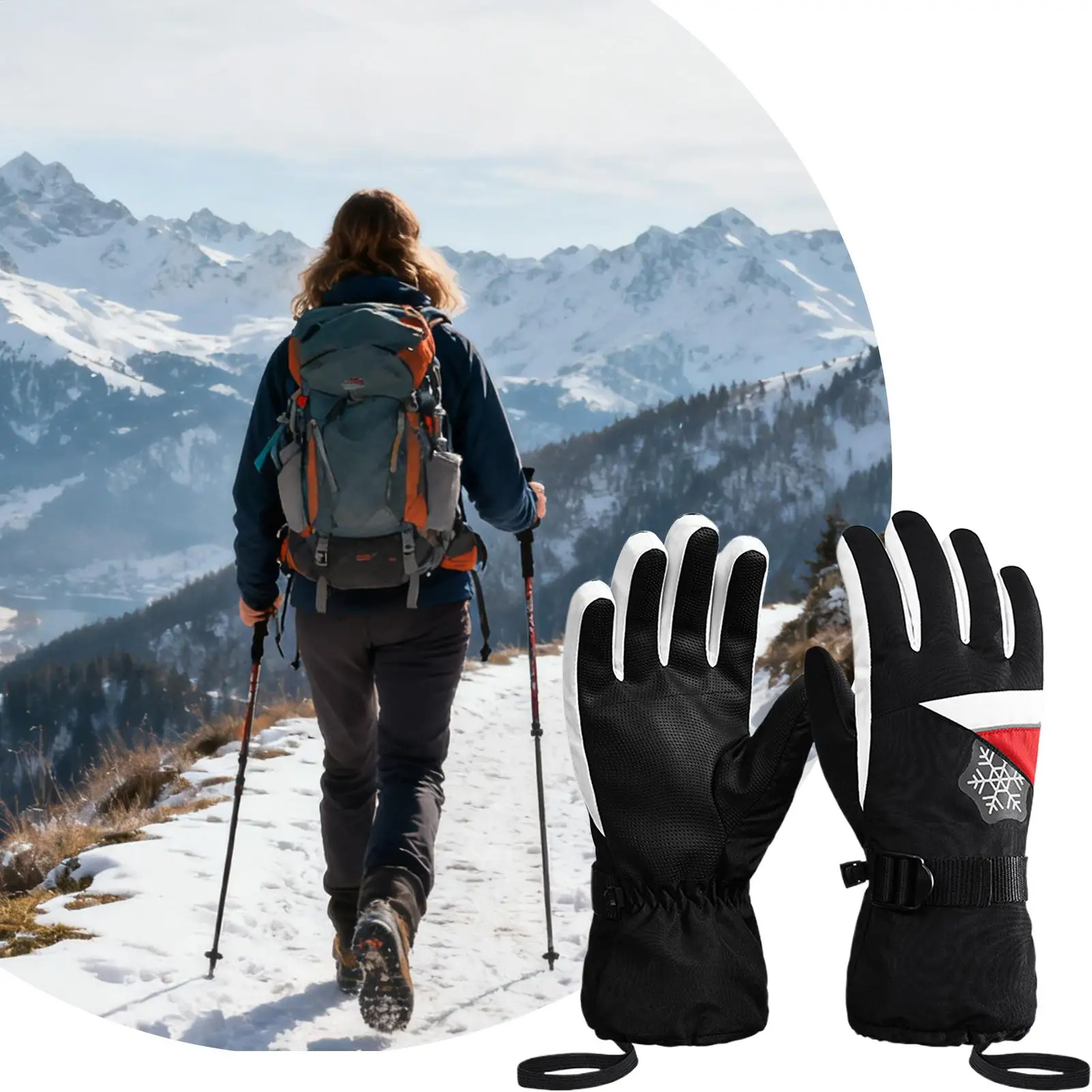 قفازات الشتاء للرجال يندبروف الدراجات القفازات التزلج الثلوج قفازات دافئة للنساء دراجة نارية ركوب القيادة ركوب الدراجات الجري المشي لمسافات طويلة #5