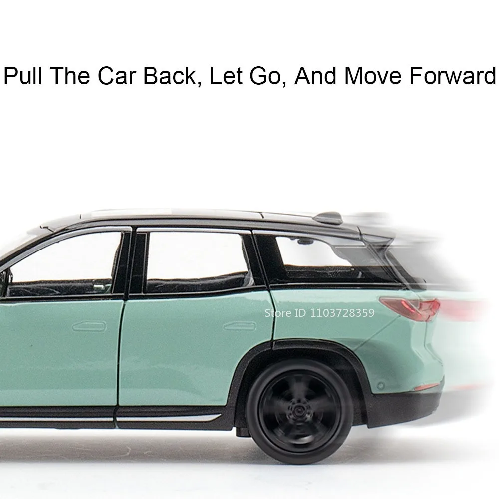 Schaal 1:32 NIO ES8 Li ONE Auto Speelgoedmodellen Legering Diecast Miniatuur Voertuig Speelgoed Geluid Licht Deuren Geopend Trek voor Kinderen Geschenken