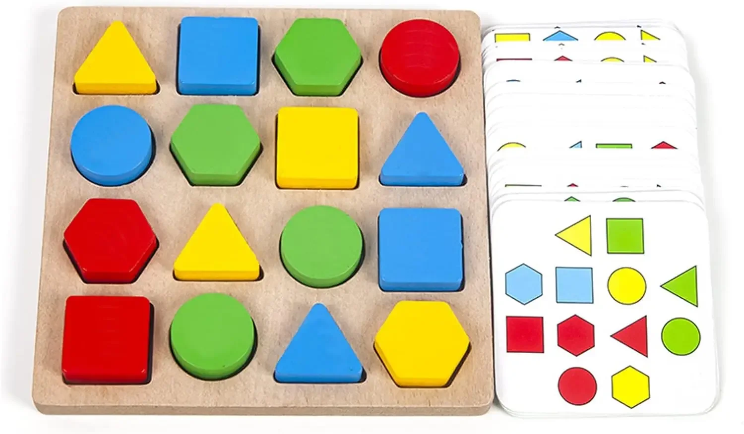 

Shape Matching Game Color Sensory Educational Toy, Geometric Shape Quick Matching Board Game Montessori Learning Toys for Toddle