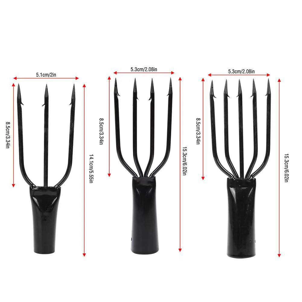 3/4/5 Prong Fishing Spear Harpoon Fork Spring Steel Multi-function With Sharp Barbed Fishing Spear Gig Fork Hook Fishing Tools