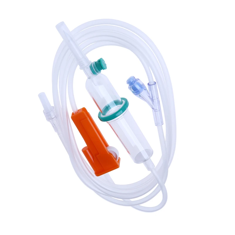 Administration Set With Three Way Stopcok Intravenous Giving Set 180cm Tube Medical Consumable